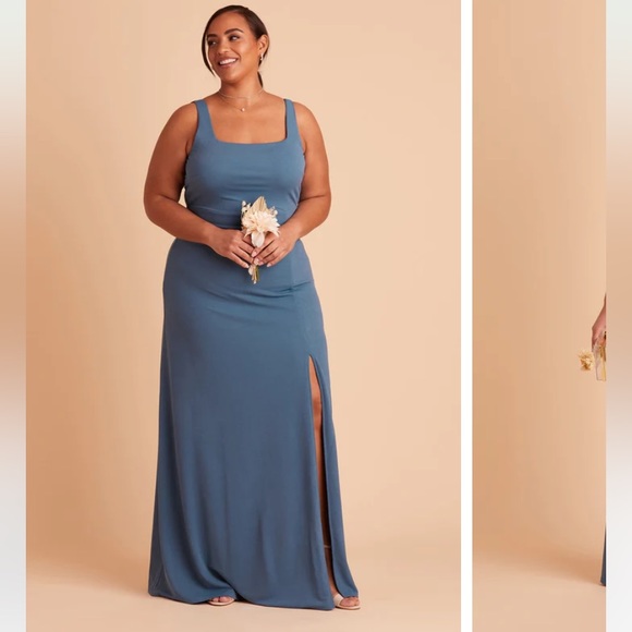 New NWT Birdy Grey “Alex” Convertible Crepe Gown Maxi Dress Twilight Sleeveless - Picture 7 of 13